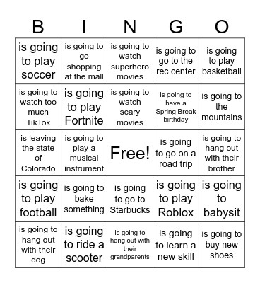 Find someone who... Bingo Card
