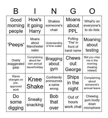 Office Bingy Bingo Card