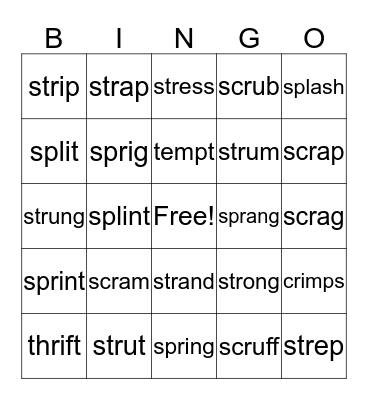 Wilson 2.5 Bingo Card