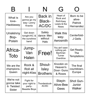 GB1 OG Tunes! Bingo Card