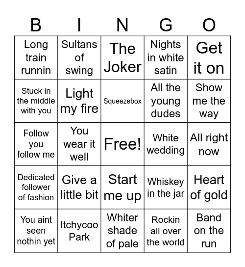 MALE LEGENDS BINGO Card