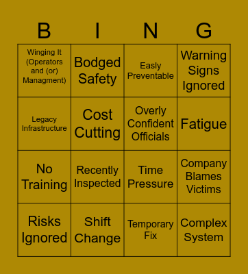 Plainly Difficult's Disasters Bingo Card (Not Official) Bingo Card