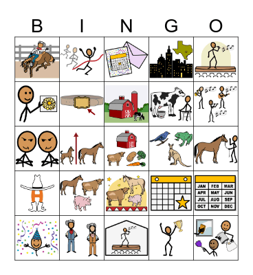 Houston Livestock Show Bingo Card