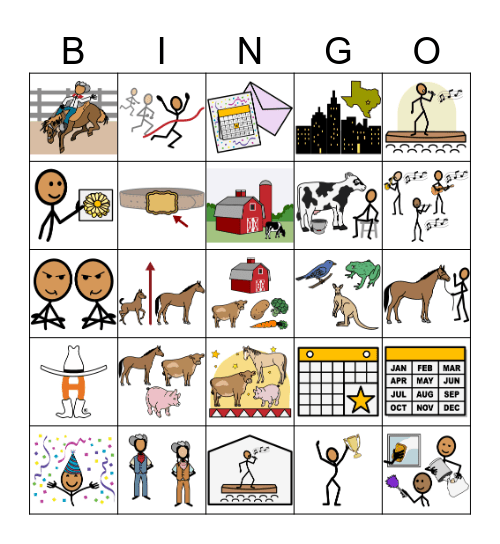 Houston Livestock Show Bingo Card