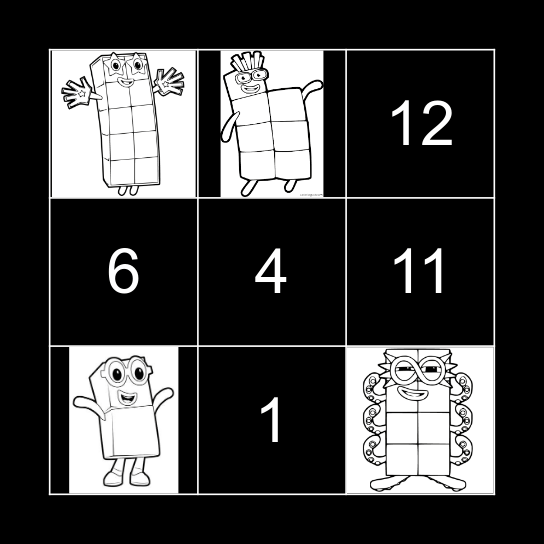 Numberblocks bingo Card