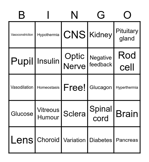 Recap bingo Card