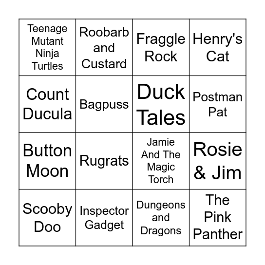 TV SHOW ROUND Bingo Card