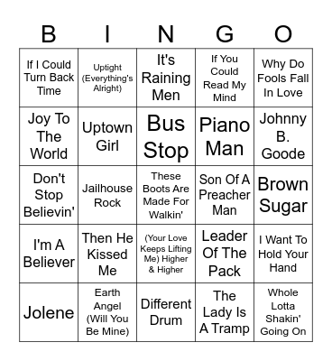 Franklinville Senior Center Bingo Card