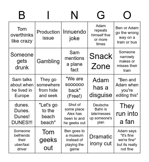 Jet Lag S13 Bingo!! Bingo Card