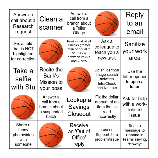 ITEM PROCESSING Bingo Card