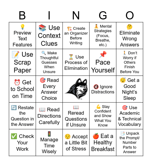 Husky Test Prep! 🐶 Bingo Card