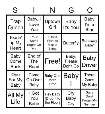 Oh Baby! Bingo Card