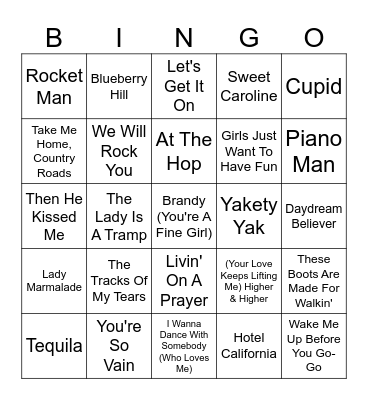 Franklinville Senior Center Bingo Card