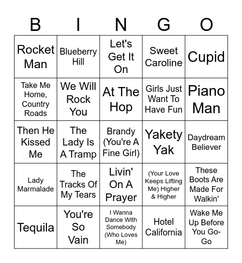 Franklinville Senior Center Bingo Card