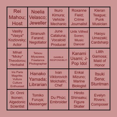 ROYAL FLUSH Bingo Card