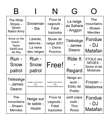 Avalanche de Bingoooo Bingo Card