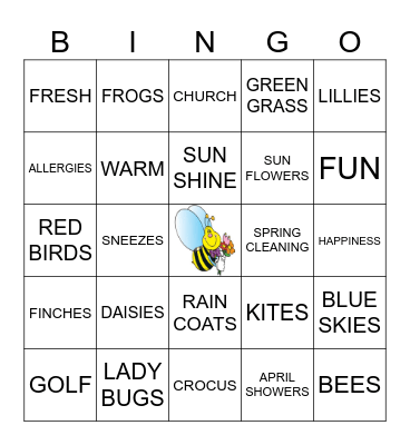 BUZZING into SPRING Bingo Card