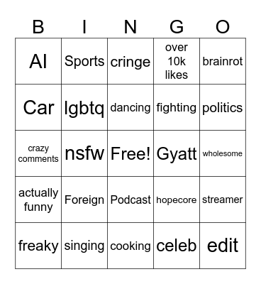 bingothon day 2 IG REELS Bingo Card