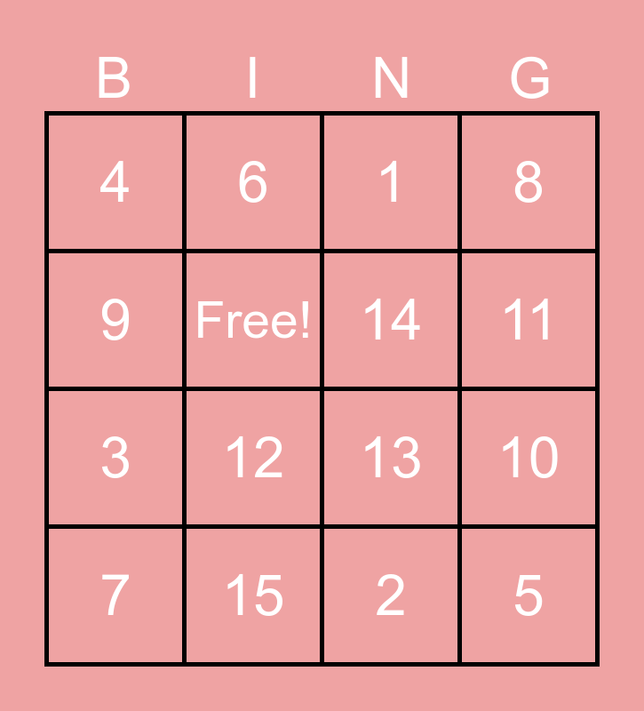 Math Problems Bingo Card