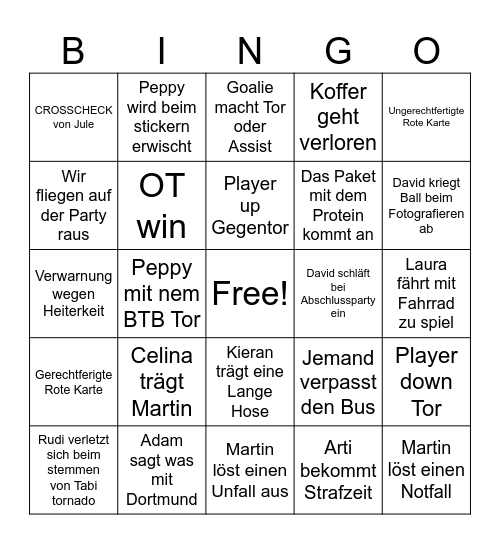 TeamGermany Bingo Card