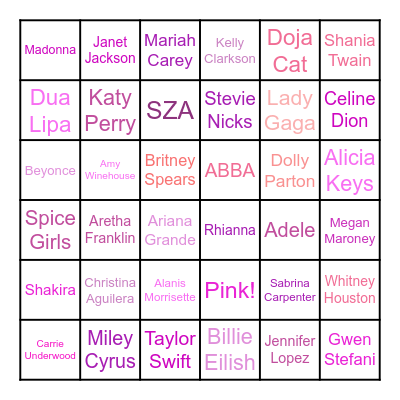 Musical Bingo! Bingo Card