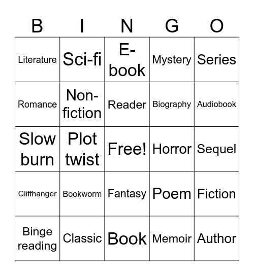 Books Bingo Card