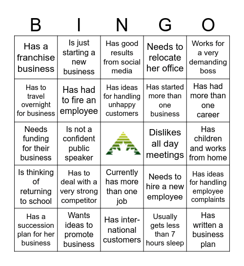 The IN Crowd .... Women IN Business Bingo Card