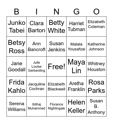 Women's History BINGO Card