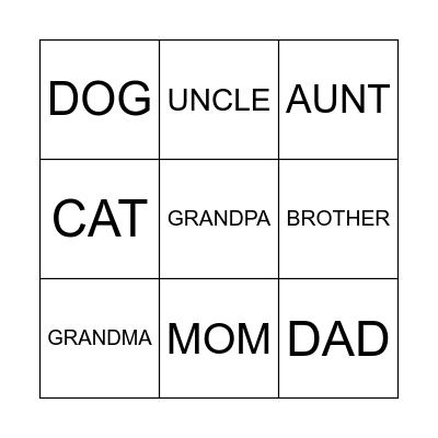FAMILY BINGO Card