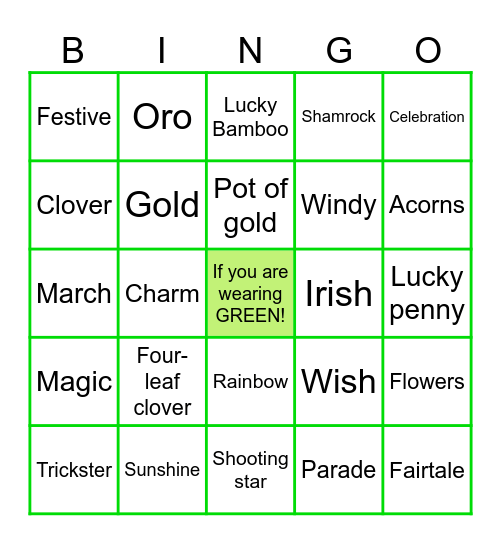 Lucky Bingo Card