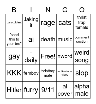 insta reels Bingo Card
