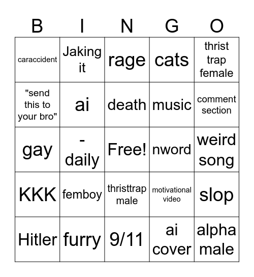 insta reels Bingo Card