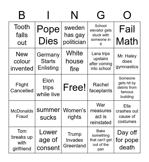 2025 Bingo Card
