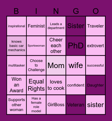 WOMEN'S DAY Bingo Card