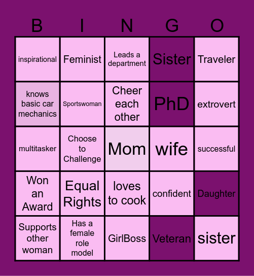 WOMEN'S DAY Bingo Card