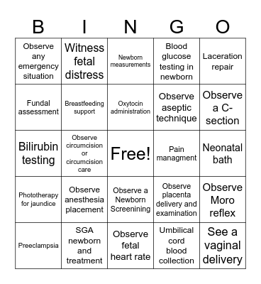 OB Bingo Card
