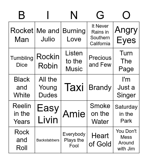 1972 Bingo Card