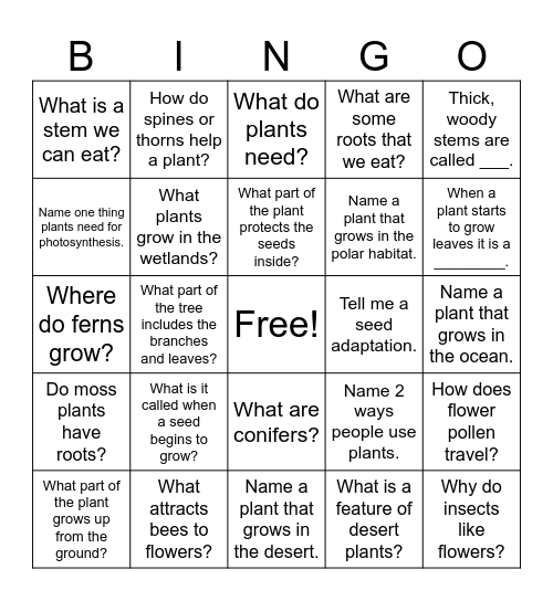 Plant BINGO! Bingo Card