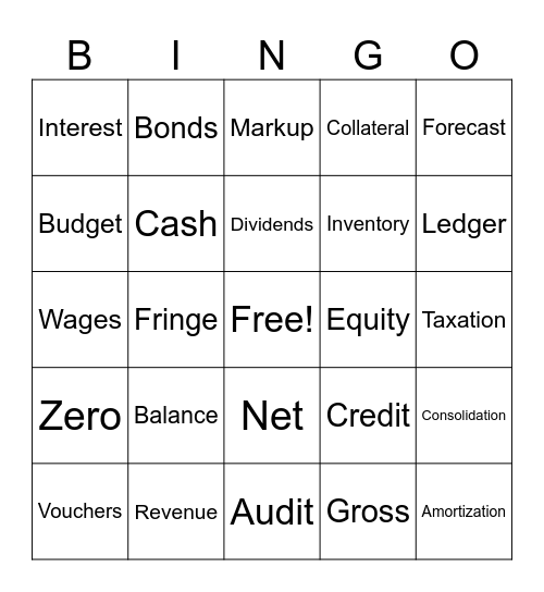 Accounting Bingo Card