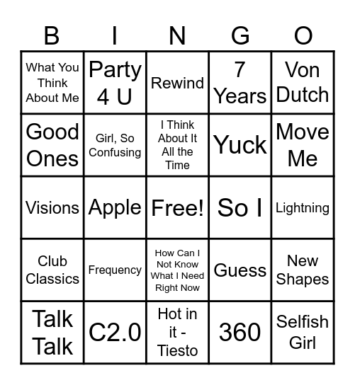 brat bingo Card