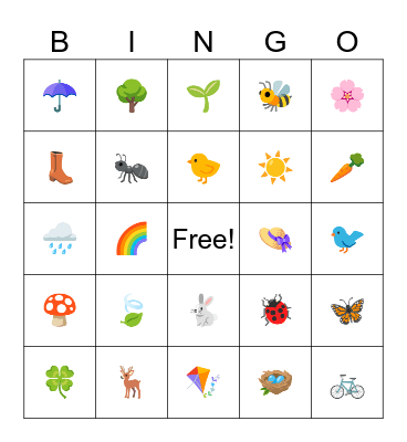 SGA SPRING BINGO Card