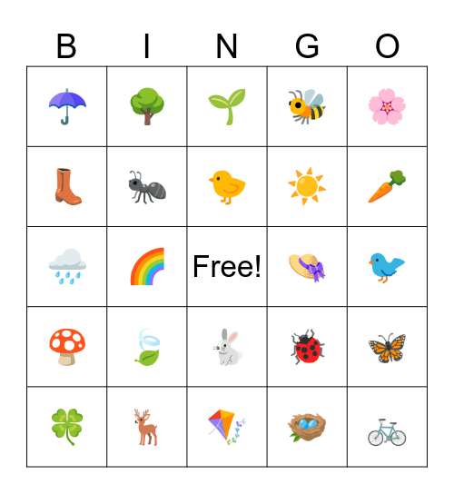 SGA SPRING BINGO Card