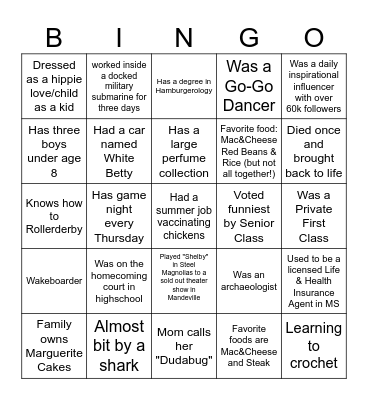 Aust Clinic-Who Dis? Bingo Card