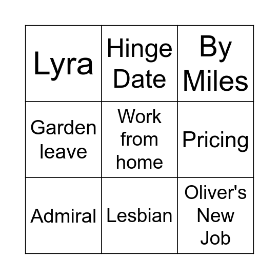 Buzzword Bingo Card