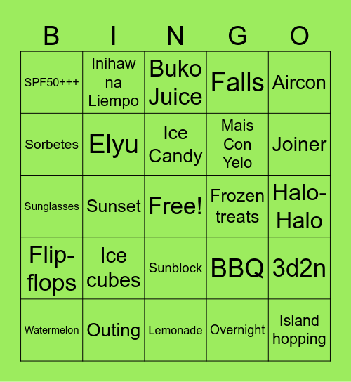 GOD160337 Bingo Card