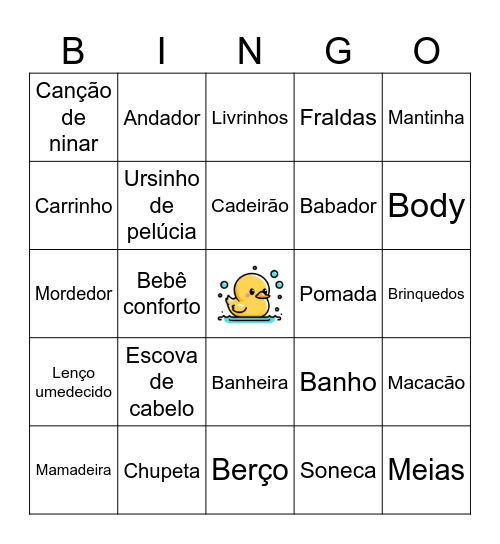 Chá do Lucca Bingo Card