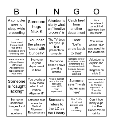 PD Challenge Bingo Card
