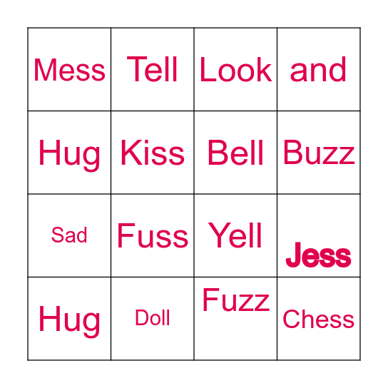 Magic E BINGO Card