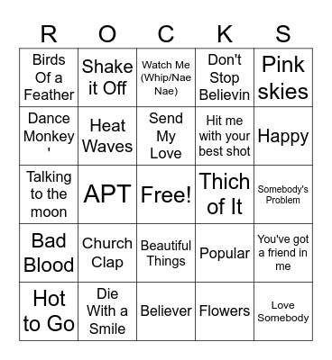 4th Grade Bingo Card