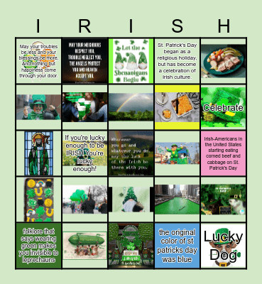 Happy St. Patricks Day Bingo Card